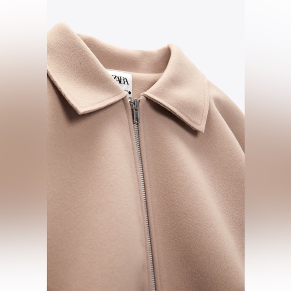 Zara NWT pleated zip bomber and straight leg pants with pockets. SOLD AS A SET - Picture 2 of 9